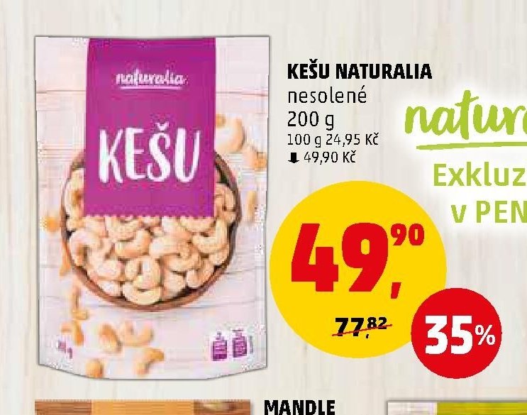 KEŠU NATURALIA nesolené 200 g