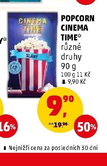POPCORN CINEMA TIME různé druhy 90 g