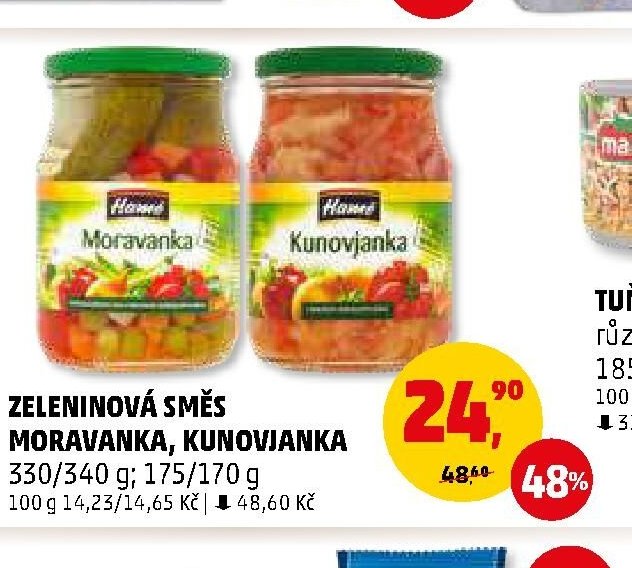 ZELENINOVÁ SMĚS MORAVANKA, KUNOVJANKA