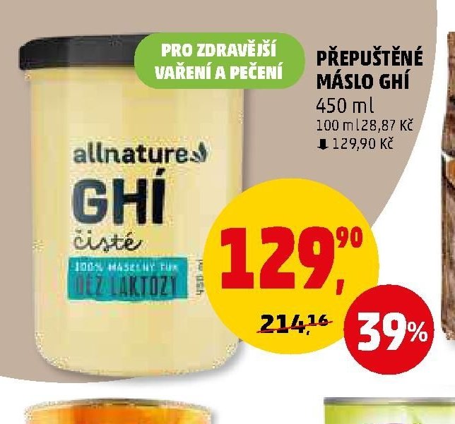 Allnature Ghí čisté 450 ml