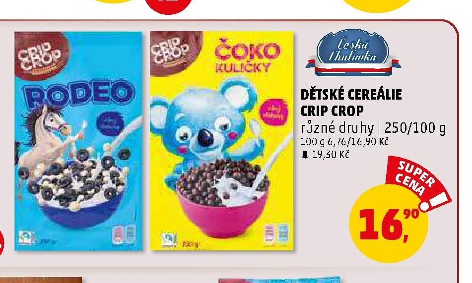 Dětské cereálie Crip Crop různé druhy 250/100 g