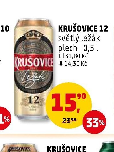 KRUŠOVICE 12 světlý ležák plech 0,5 l
