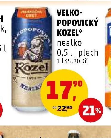 VELKO-POPOVICKÝ KOZEL* nealko 0,5 l plech