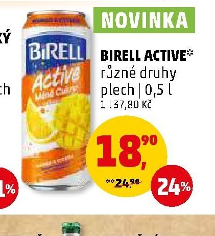 BIRELL ACTIVE* různé druhy plech 0,5 l