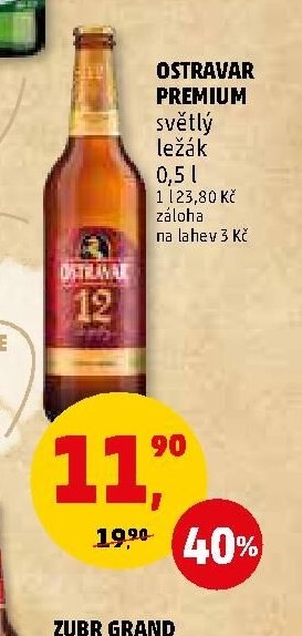 OSTRAVAR PREMIUM světlý ležák 0,5 l