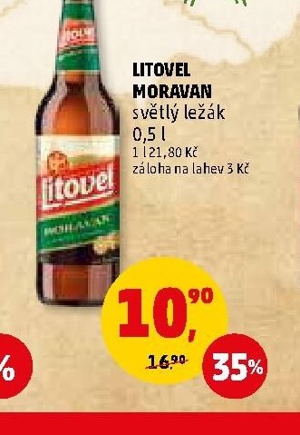 LITOVEL MORAVAN světlý ležák 0,5 l