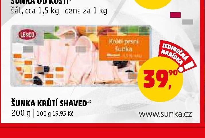 Šunka krůtí shaved