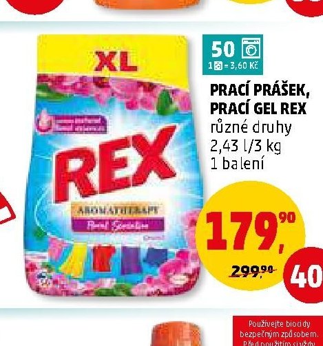PRACÍ PRÁŠEK, PRACÍ GEL REX