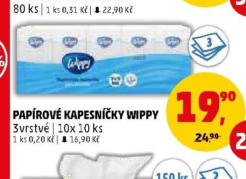PAPÍROVÉ KAPESNÍČKY WIPPY