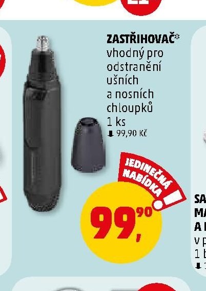 Zastřihovač pro odstranění ušních a nosních chloupků