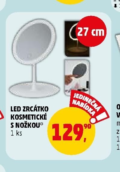 LED zrcátko kosmetické s nožkou