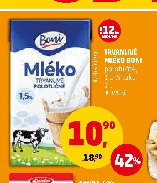 Trvanlivé mléko Boni