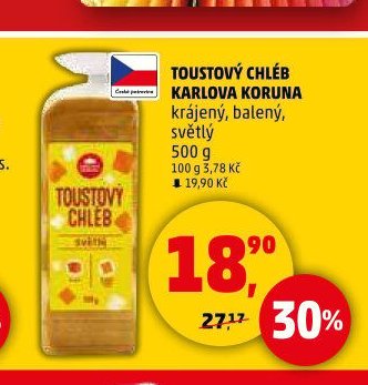 Toustový chléb Karlova Koruna
