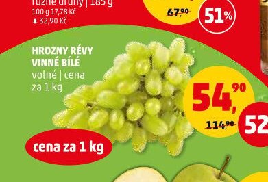 Hrozny révy vinné bílé