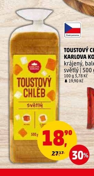 Toustový chléb Karlova Koruna