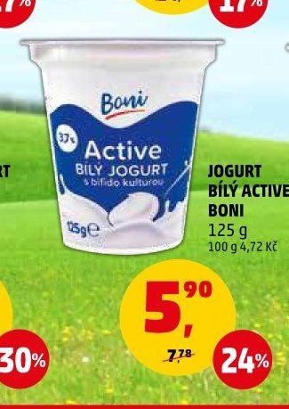 Jogurt bílý Active Boni 125 g