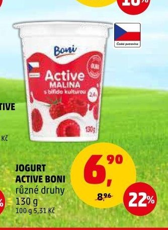 Jogurt Active Boni různé druhy 130 g