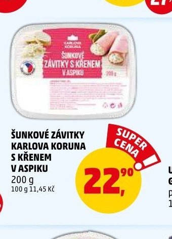 ŠUNKOVÉ ZÁVITKY KARLOVA KORUNA S KŘENEM V ASPIKU