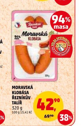 Moravská klobása Řezníkův talíř