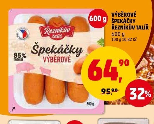 VÝBĚROVÉ ŠPEKÁČKY ŘEZNÍKŮV TALÍŘ