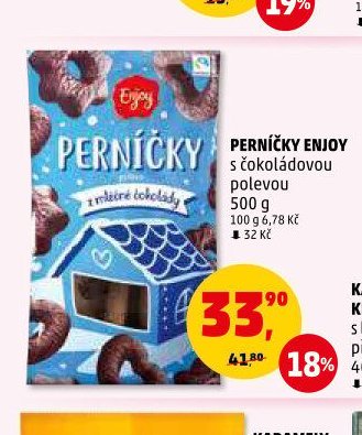 Perníčky Enjoy s čokoládovou polevou