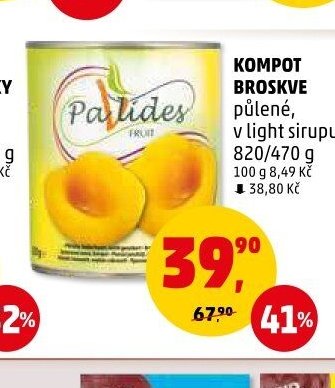 Kompot broskve půlené