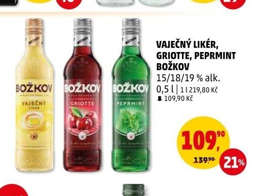 Vaječný likér, Griotte, Peprmint Božkov