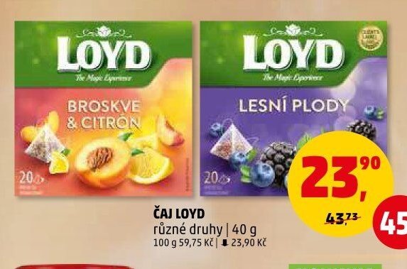 Čaj Loyd různé druhy