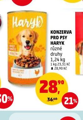 Konzerva pro psy Haryk 1,24kg