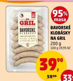 Bavorská klobása Na gril Penny