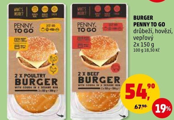 Drůbeží burger Penny To Go