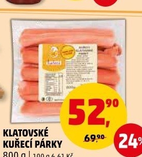 Kuřecí klatovské párky DZ Klatovy