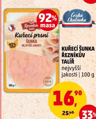 Šunka kuřecí nejvyšší jakosti Řezníkův talíř