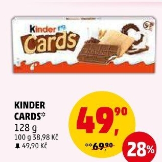 Sušenka s náplní Cards Kinder