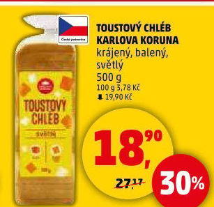 Toustový chléb Karlova Koruna