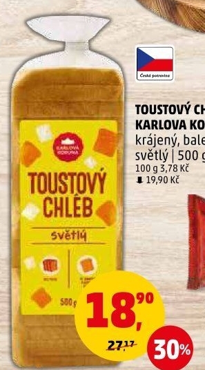 Toustový chléb Karlova Koruna