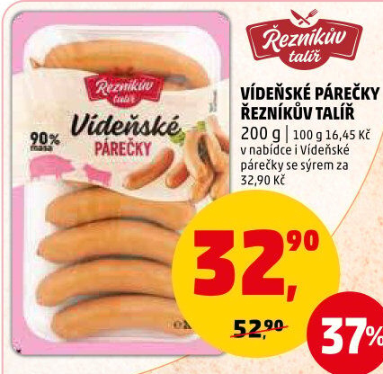 Vídeňské párečky Řezníkův talíř