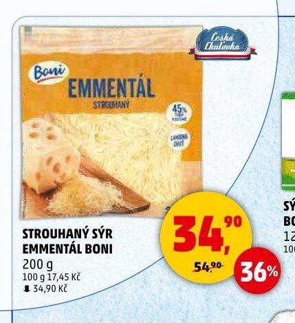 Strouhaný sýr Emmentál Boni