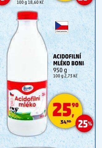 Acidofilní mléko Boni