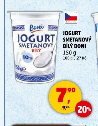 Jogurt smetanový bílý Boni
