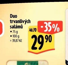 Duo trvanlivých salámů