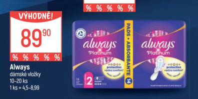 Dámské vložky Ultra Platinum Always