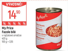 Fazole bílé v rajčatové omáčce My Price