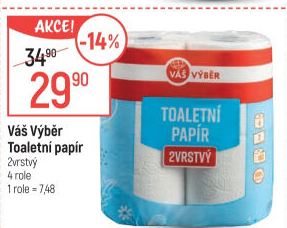 Toaletní papír 2vrstvý Váš Výběr