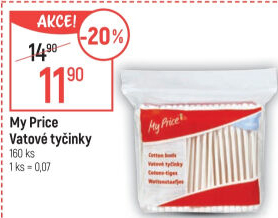 Vatové tyčinky My Price