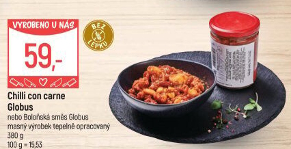 Chilli con carne ve skle Globus