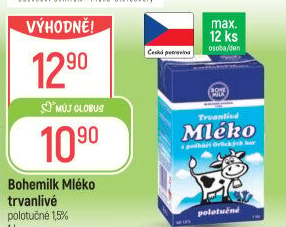 Mléko trvanlivé Bohemilk - 1,5% polotučné