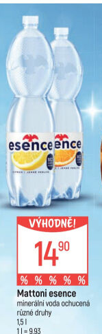 Ochucená voda Mattoni Esence