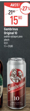 Pivo světlé výčepní Originál 10° Gambrinus