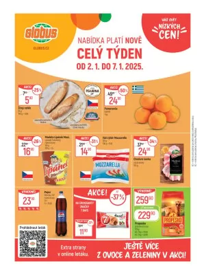 akční leták Globus 2.1.2025-7.1.2025